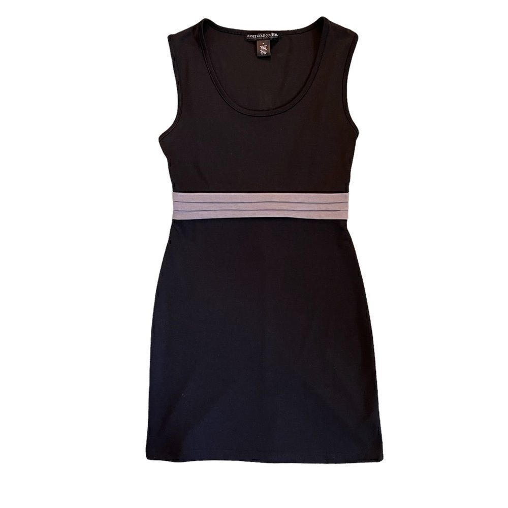 Planet Gold Couture Sleeveless Knee-Length Dress Black & Grey Women’s M NWOT